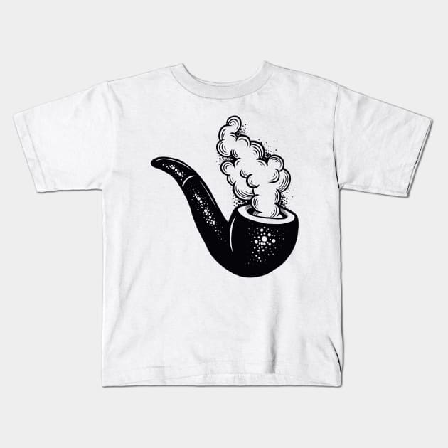 tobacco pipe Kids T-Shirt by Adorline